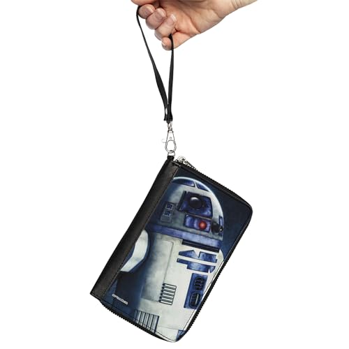 Buckle-Down Women's PU Zip Around Wallet Rectangle-Star Wars R2-D2, 7.5"x4.5"2