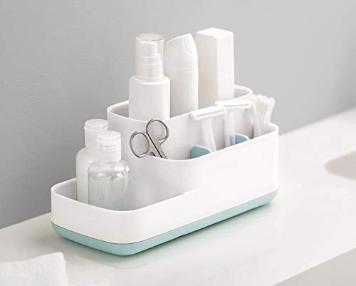 PAVITYAKSH JESOPB Bathroom CADDY5 Comportment Kitchen or Bathroom Storage Organizer, Toothbrush Holders Home Office and Toiletry Storage Sink Caddy Countertop Shaving Kit Plastic 3