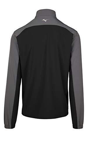 Mizuno Youth Comp Long Sleeve Batting Jacket, Black-Shade, X-Large2