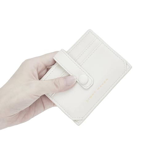 Slim Minimalist Credit Card Holder,Bifold Multi Front Pocket Wallet with ID Window (white)4