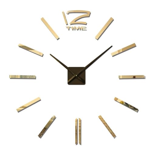 Orologio fai da te - 3D fai da te orologio da parete Decor Sticker Specchio Frameless,Diametro 60 cm formato adesivo decorativo orologio grandi adesivi murali per soggiorno camera da letto decorazioni