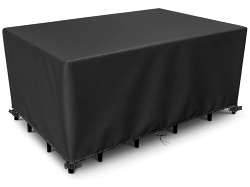 Outdoor Patio Furniture Set Covers Waterproof, Garden Dining Table Cover, Rectangular Weatherproof Furniture Covers, Table and Chair Set Covers for Rainy Snowy and Sunny 74