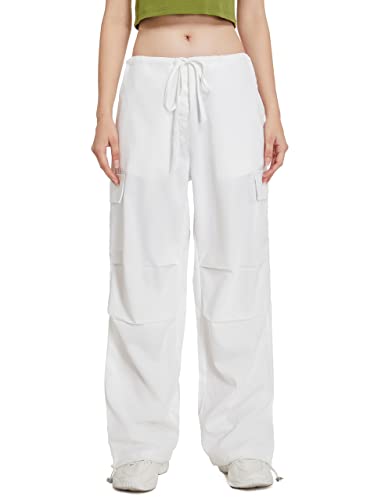 Parachute Pants for Women,Y2K Pants,Low Waisted Wide Leg Pants for Women Casual Pants Loose Fit-2023 Trendy