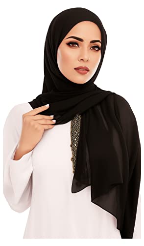 Womens Muslim Hijab Head Scarf Chiffon Elegant Lightweight Long Arab Shawl