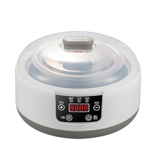 HZFAIGLL Probiotic Yogurt Motor, Constant Temperature Fermentation, Intelligent Timing, 1.2L Multi-Function Electric Yogurt Machine with LCD Display, Yogurt, Rice Wine, Natto