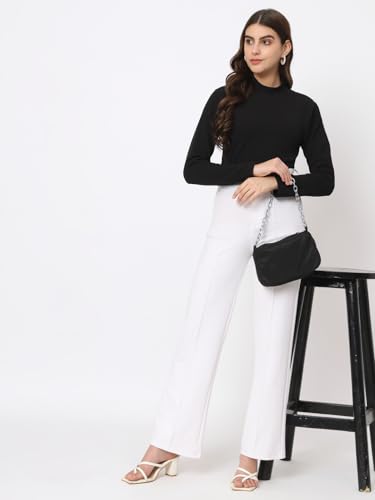 Image of Istyle Can Solid HIgh Neck Full Sleeve Stretchable Slim Fit Top for Women | Tops for Women | high Neck top for Women | Winter Tops for Women