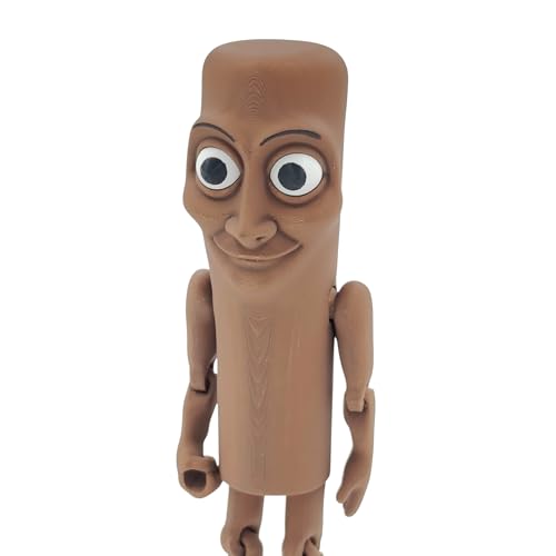 Image of qwik3D Tung Tung Tung Sahur Action Figure | 6-Inch Meme Toy | Italian Brainrot Collectible | 3D Printed Articulated Model with Bat | Funny Viral Figurine Gift | Brown (Pack of 1)
