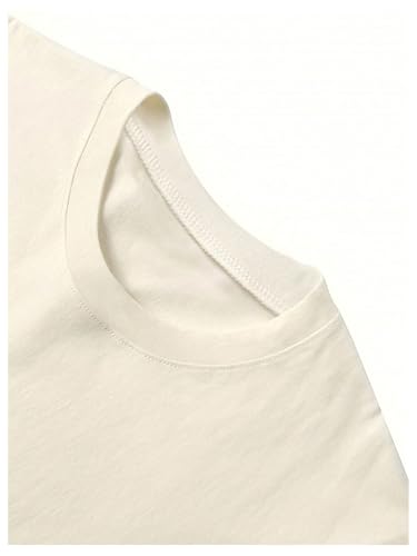 Image of RoseSeek Women's Graphic Letter Tee Crew Neck Drop Shoulder Trendy Summer T Shirt Short Sleeve Vintage Car Print Top