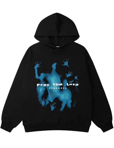 Vamtac Mens Oversized Graphic Y2k Hoodies Vintage Fashion Streetwear Casual Hooded Sweatshirt Unisex Pullover Tops