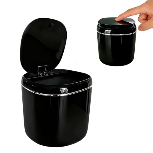 Moling Schwarz Tischmülleimer Klein mit Deckel 2.3L,Mini...