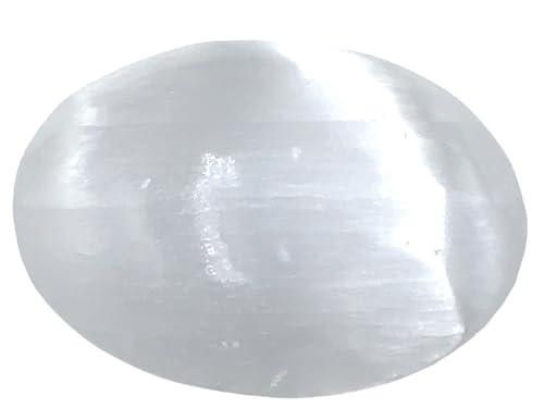 Steinfixx® Pierre de poche en sélénite ventrale - Qualité supérieure - Votre porte-lumière est toujours à portée de main