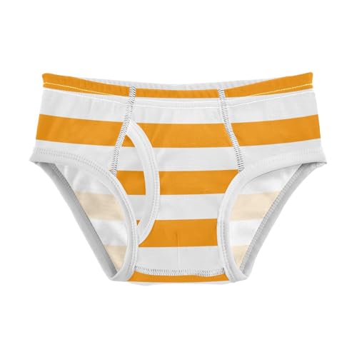 White Orange Stripe Toddler Boy's Underwear 2T