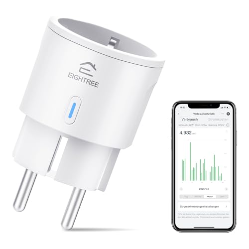 EIGHTREE Smart WLAN Steckdose, Alexa Zubehör WiFi Steckdose mit...