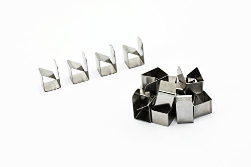 Preisvergleich Produktbild Edelstahlklammern für Lichtschachtabdeckung 24er Set Befestigung für Lichtschachtabdeckung aus Edelstahlgewebe o. Alugewebe 24er-Pack