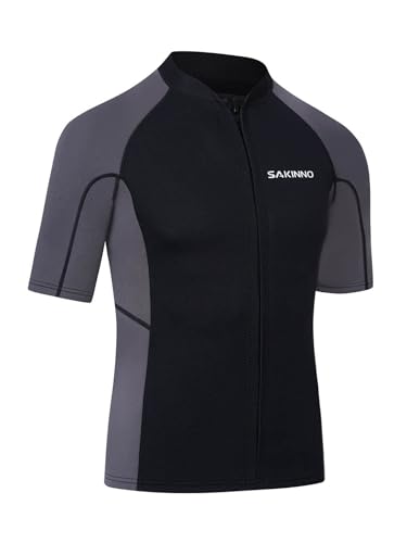 Camiseta de traje de neopreno para hombre Hansber 2mm manga corta gris talla pequeña miniatura 2