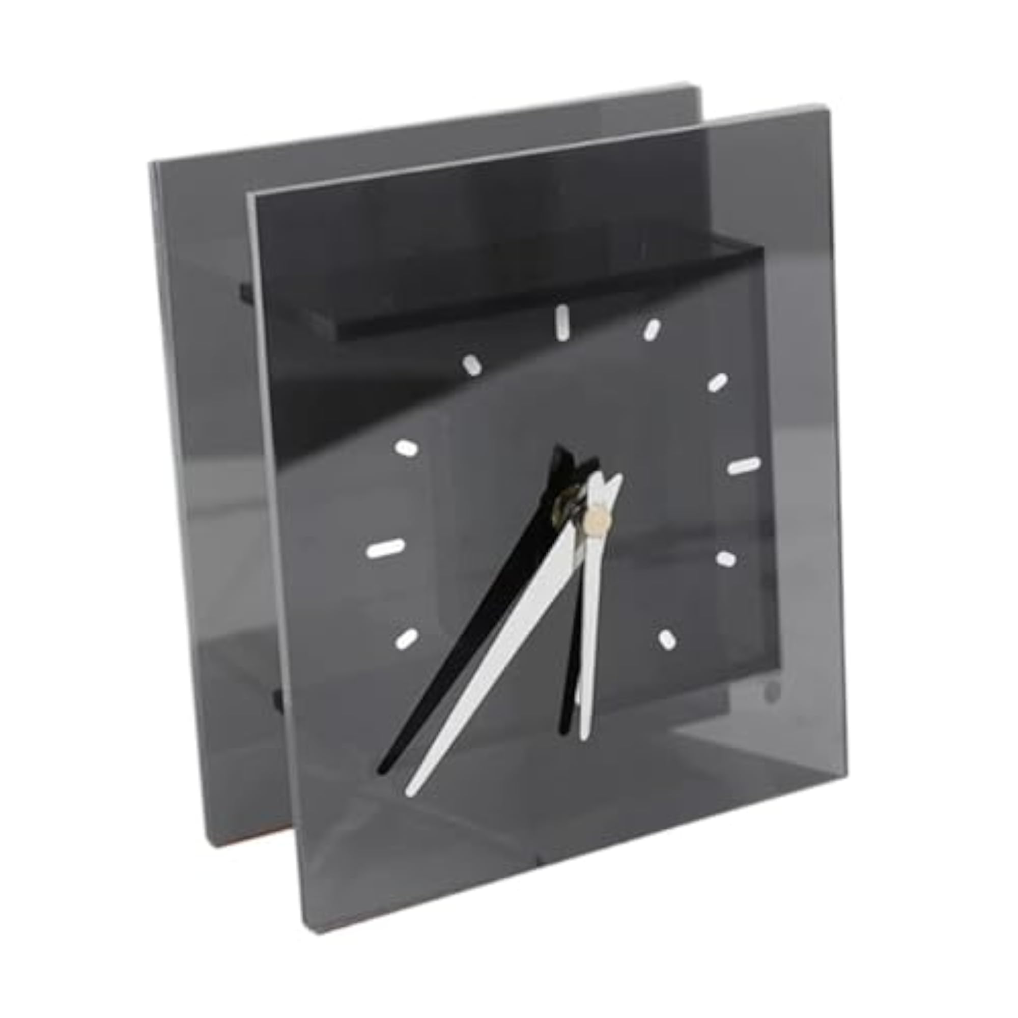 Desktop Tabletop Clock Black and Clear