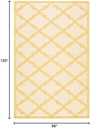 Martha Stewart x SAFAVIEH Area Rug Collection - 8' x 10', Ivory & Gold, Handmade Wool, Ideal for Living Room, Bedroom, Dining Space (MSR2552A)