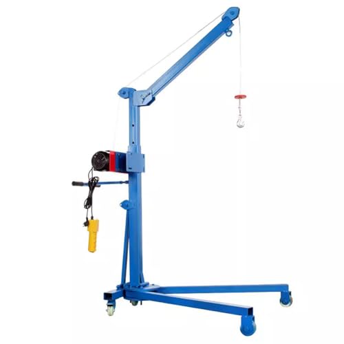 Folding Electric Crane, Multifunctional Workshop Lift, Winch Car Hoist, 300/500/600Kg Load Capacity, Small Crane with 3 Castors, Suitable for Car Repair Shops (300kg)