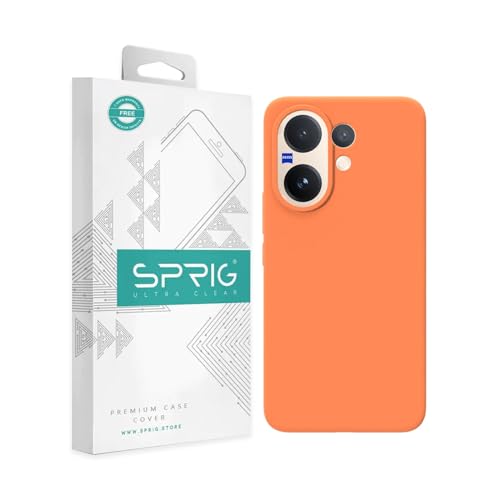 Image of SPRIG Compatible with Vivo V60 Premium SilkTone Back Cover Drop Tested Shock Proof Mobile Case for Men, Women, Boys and Girls with Camera Protection (Light Orange)