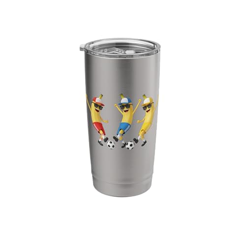Funny Banana Soccer Team Art | Cool Cartoon Football Tee Stainless Steel Insulated Tumbler