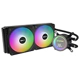 Gamepower Skadi Infinity 240 AIO - Enfriador líquido para CPU, bomba ARGB con temperatura en tiempo real, radiador de 240 mm con 2 ventiladores PWM ARGB HDB, pasta térmica de 13.5 W/mK, compatible con