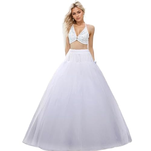 Crinoline subskirt hinchada de 8 capas sin aro con cinturilla de satén