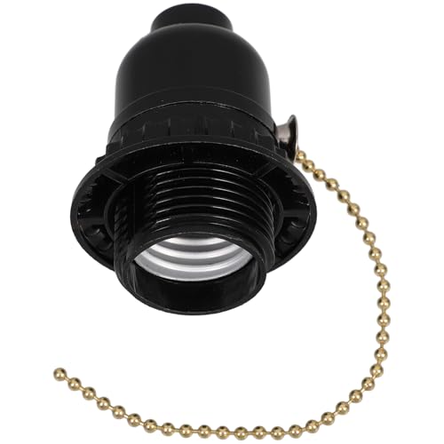 SOLUSTRE Portalámparas E27 de Baquelita con Interruptor de Cadena Casquillo Roscado Accesorio de Lámpara Estándar para Iluminación Residencial y Comercial Base de Lámpara Durable y