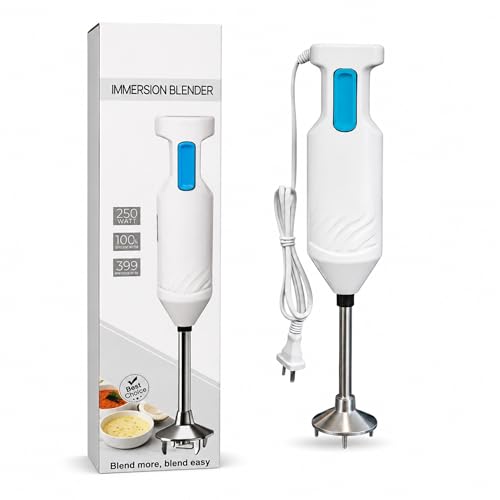 lilydale Plus 250W Hand Blender | Stainless Steel Blades | Powerful Motor for Blending, Whisking & Mixing | Ergonomic Design | White