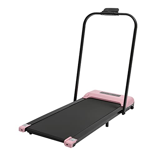 Tapis roulant pieghevole 2 in 1, 3,0 CV, elettrico per sotto scrivania, con telecomando e indicatore LED, per casa e ufficio | Walking & Jogging, salvaspazio e pratico (rosa