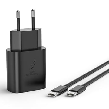 Caricabatterie Sumsamg 25W, Caricatore USB C Rapido per Galaxy A34 A55 A54 A53 A52 A35 A25 A15 A14 A13 S24 S23 S22 S21 S20/+/Ultra/S10/Z Flip/Z Fold, con cavo di tipo C da 2 m (Nero)