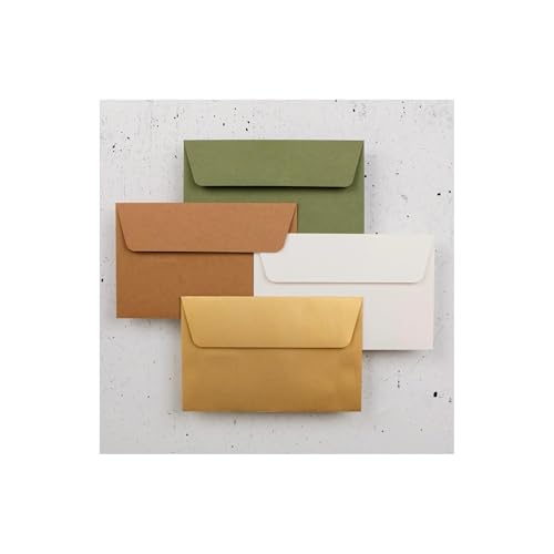 Clairefontaine 5071C - Packung mit 20 Umschlägen Pollen 9x14 cm, 120g/m2, ideal für Ihre Einladungen und Korrespondenz, Salbei, 1 Pack