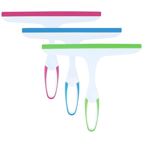 Image of Squeegee for Glass Doors, 3pcs Bathroom Squeegee for Cleaner, Window Cleaning Squeegee Door,Small for Shower Glass-Plastics