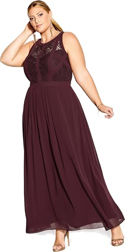 City Chic Women's Plus Size Maxi Cocktail Dress -...