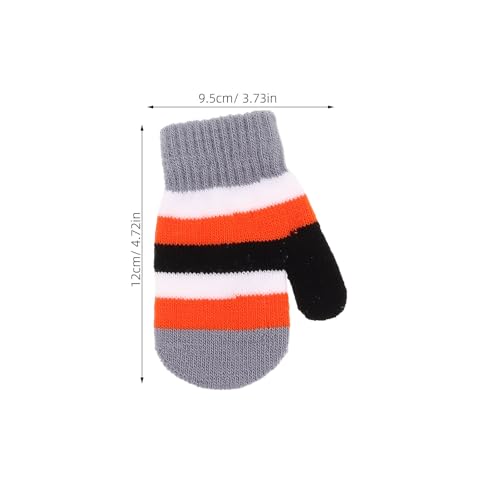 Happyyami 6 Pairs Children Full Finger Winter Gloves Warm Knitted Mittens Colorful Stretchy Gloves for Boys Girls Ideal for Home and Outdoor Playing2