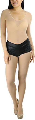 Image of ToBeInStyle Women's Long Sleeve Bodystocking Bodysuit Lingerie Regular & Plus Sizes