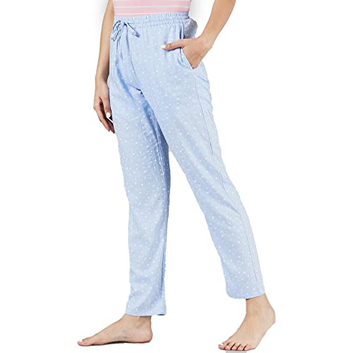 Image of INSENSE by Shoppers Stop Printed Rayon Full Length Womens Night Wear Pyjamas