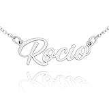 RINCON DEL ARTESANO HECHO A MANO MALAGA Collar con Nombre Personalizado para Mujer. Fabricado en Plata de Ley 925/1000. Regalo Madres y Abuelas. (ROCIO)