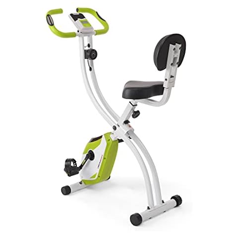 Ultrasport F-Bike 200B, bike trainer, exercise bike, fitness bike LCD training computer, maximum user weight 110 kg, heart rate measurement, 8 resistance levels, foldable, Green/White Cover