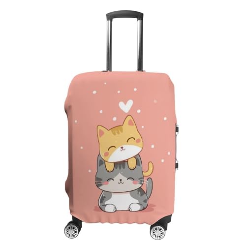 Cute Cartoon Kitten Travel Suitcase Protector Luggage Cover Protective Washable Anti-scratch Baggage Cover