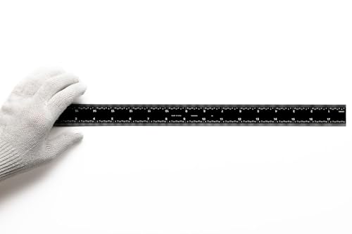 PEC Tools 12" Rigid Black Chrome Metal Ruler, 3R Graduation by PEC Tools - Used condition - Image 2