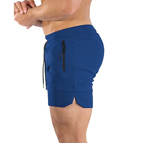 Image of PIDOGYM Men's 5 inch Gym Workout Shorts,Fitted Jogging Short Pants for Bodybuilding Running Training with Zipper Pockets