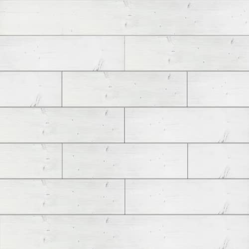Brosisincorp Peel and Stick Shiplap Real Wood Wall Panel, Wash White 10 Pcs