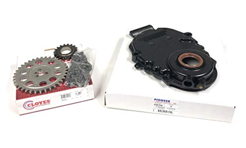 1996-02 Chevy GMC 5.0 305 5.7 350 VORTEC Timing Cover (WITH crank sensor hole) & 3pc Timing Chain Set