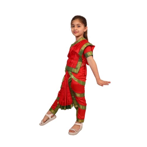 Image of Kaku Fancy Dresses Indian Classical Dance Costume for Girls, Bharatnatyam, Sufi, Kathak Dance Costume Accessory for Kids