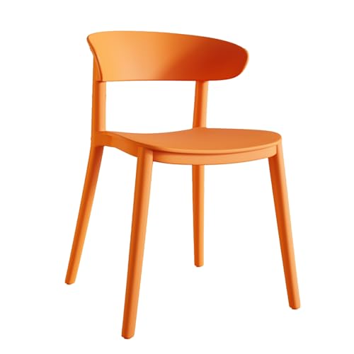 Lot de 4 chaises de terrasse empilables en plastique avec dossier pour porche, jardin ou salon,...