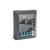 MICROPUFF, Juego de sábanas bajeras y fundas de almohada, color gris oscuro, tamaño individual XL, 2 piezas