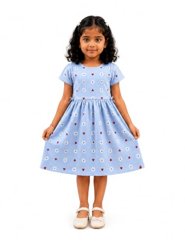 Image of Kids Girls Combo Frock | Girl Cotton Blend Dress | Princess Style Frock | Birthday, Casual & Festive Outfit
