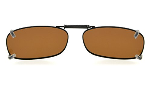 Eyekepper Metal Frame Rim Polarized Lens Clip On Sunglasses 2" x1 1/8"3