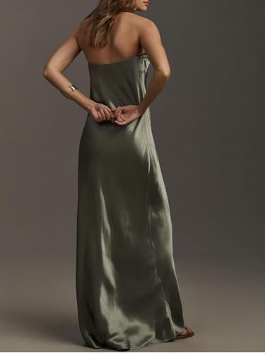 Image of Women Y2k Strapless Maxi Dress Floral Print Tube Long Dress Boho Beach Sundress Going Out Streetwear