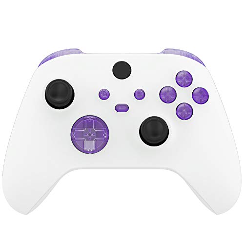 Image of eXtremeRate Replacement Buttons for Xbox Series X & S Controller, Clear Atomic Purple Custom Accessories Bumpers Trigers Dpad ABXY Start Back Sync Share Keys Parts for Xbox Core Wireless Controller
